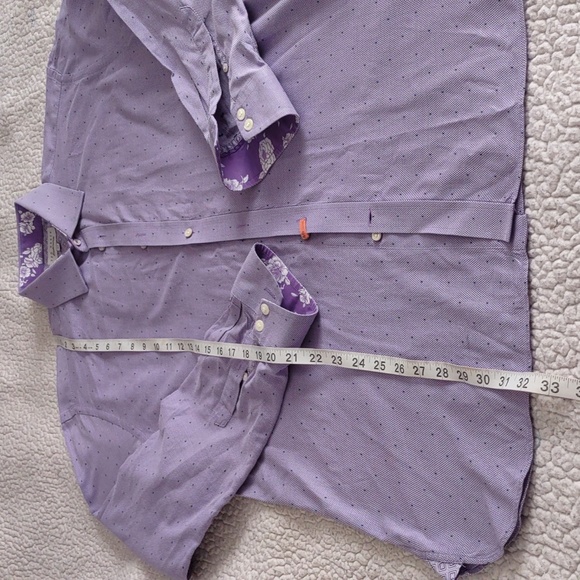 Ted Baker Endurance Size 16.5 Purple Long Sleeve Button Up Shirt - Picture 4 of 14